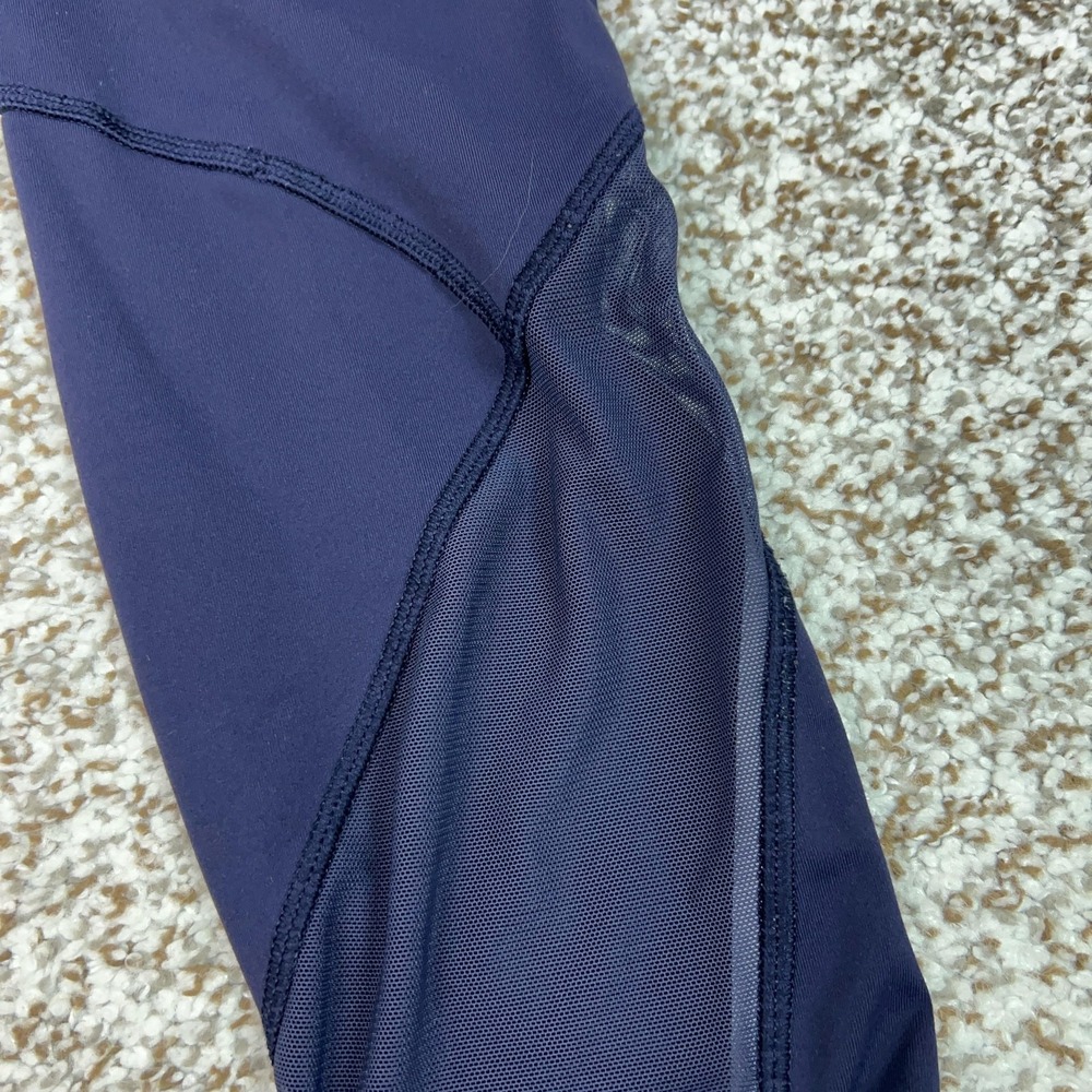 Lululemon Pants Womens 8 Blue Ankle Leggings Mesh Pockets Running Gym Workout - Picture 11 of 14